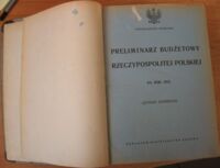 Miniatura okładki  Preliminarz budżetowy Rzeczypospolitej Polskiej na rok 1923. Ustawa skarbowa.