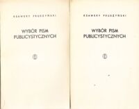Miniatura okładki Pruszyński Ksawery Wybór pism publicystycznych. Tom I-II.