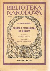 Miniatura okładki Radiszczew Aleksander Podróż z Petersburga do Moskwy. Ser.II. Nr 87.