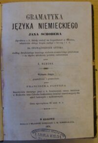 Zdjęcie nr 2 okładki Reben E. /przeł./ Gramatyka języka niemieckiego Jana Schobera.