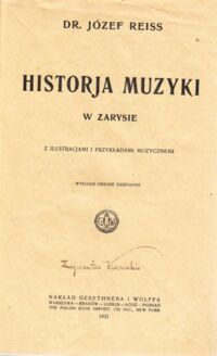 Miniatura okładki Reiss Józef Historia muzyki w zarysie.