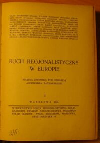 Zdjęcie nr 2 okładki  Ruch regjonalistyczny w Europie. Tom II.