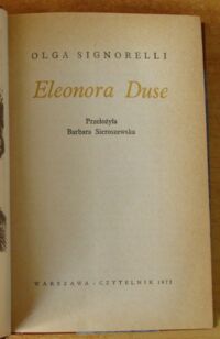 Miniatura okładki Signorelli Olga Eleonora Duse.