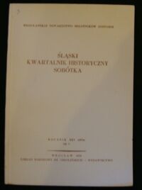 Zdjęcie nr 1 okładki  Śląski Kwartalnik Historyczny Sobótka. Rocznik XXV(1970) Nr 3.