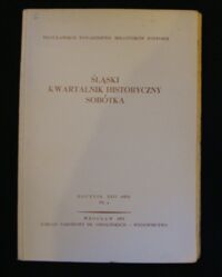 Zdjęcie nr 1 okładki  Śląski Kwartalnik Historyczny Sobótka. Rocznik XXVI(1971) Nr 4.