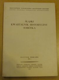 Miniatura okładki  Śląski Kwartalnik Historyczny Sobótka. Rocznik XXXIII (1978) Nr 1.