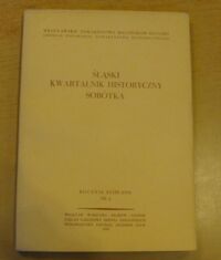 Zdjęcie nr 1 okładki  Śląski Kwartalnik Historyczny Sobótka. Rocznik XXXIII (1978) Nr 2.