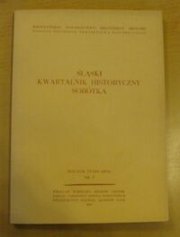 Zdjęcie nr 1 okładki  Śląski Kwartalnik Historyczny Sobótka. Rocznik XXXIII (1978) Nr 3.