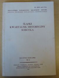 Zdjęcie nr 1 okładki  Śląski Kwartalnik Historyczny Sobótka. Rocznik XXXIX(1984) Nr 2.