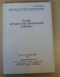 Miniatura okładki Śląski Kwartalnik Historyczny Sobótka. Rocznik XXXVIII (1983) Nr 2.