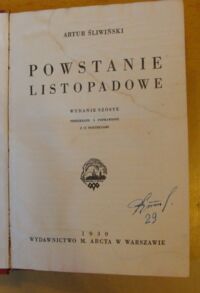 Zdjęcie nr 2 okładki Śliwiński Artur Powstanie listopadowe.
