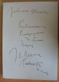 Miniatura okładki Słowacki Juliusz /ilustr. A. Uniechowski/ Preliminaria peregrynacji do Ziemi Świętej J.O. Księcia Radziwiłła Sierotki.  