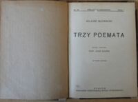 Miniatura okładki Słowacki Juliusz Trzy poemata. /Seria I. Nr 49/