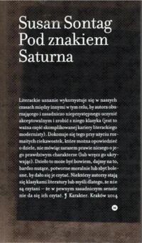 Miniatura okładki Sontag Susan Pod znakiem Saturna.