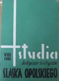 Miniatura okładki Studia teologiczno-historyczne Śląska Opolskiego. Tom VIII (1980).