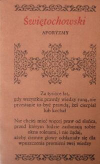 Miniatura okładki Świętochowski Aleksander Aforyzmy. /Biblioteczka Aforystów/