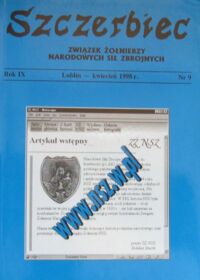 Zdjęcie nr 1 okładki  Szczerbiec. Rox IX. Nr 9. Kwiecień 1998 r.