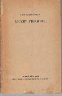 Miniatura okładki Sznirelman Lew Liczby pierwsze.