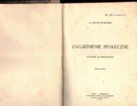 Zdjęcie nr 1 okładki Szymański A. Zagadnienia społeczne.