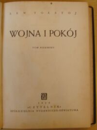 Miniatura okładki Tołstoj Lew Wojna i pokój. Tom I-IV.