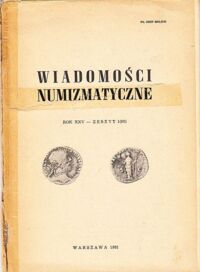 Zdjęcie nr 1 okładki  Wiadomości numizmatyczne. Rok XXV-zeszyt 1(95).