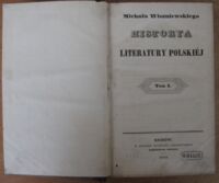 Zdjęcie nr 2 okładki Wiszniewski Michał Historya literatury polskiej. Tom I.