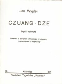 Zdjęcie nr 1 okładki Wypler Jan Czuang-Dze. Myśli wybrane.