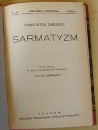 Zdjęcie nr 2 okładki Zabłocki Franciszek Sarmatyzm. /Seria I. Nr 115/
