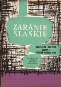 Miniatura okładki ZaranieŚląskie. Kwartalnik. Rok XXIII.Zeszyt 1 Styczeń-Marzec 1960.