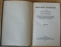 Zdjęcie nr 2 okładki Zawirski Zygmunt Heitzman Marian. /red./ Kwartalnik filozoficzny. Tom XIV